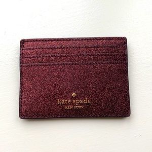 Kate Spade Glitter fabric card holder